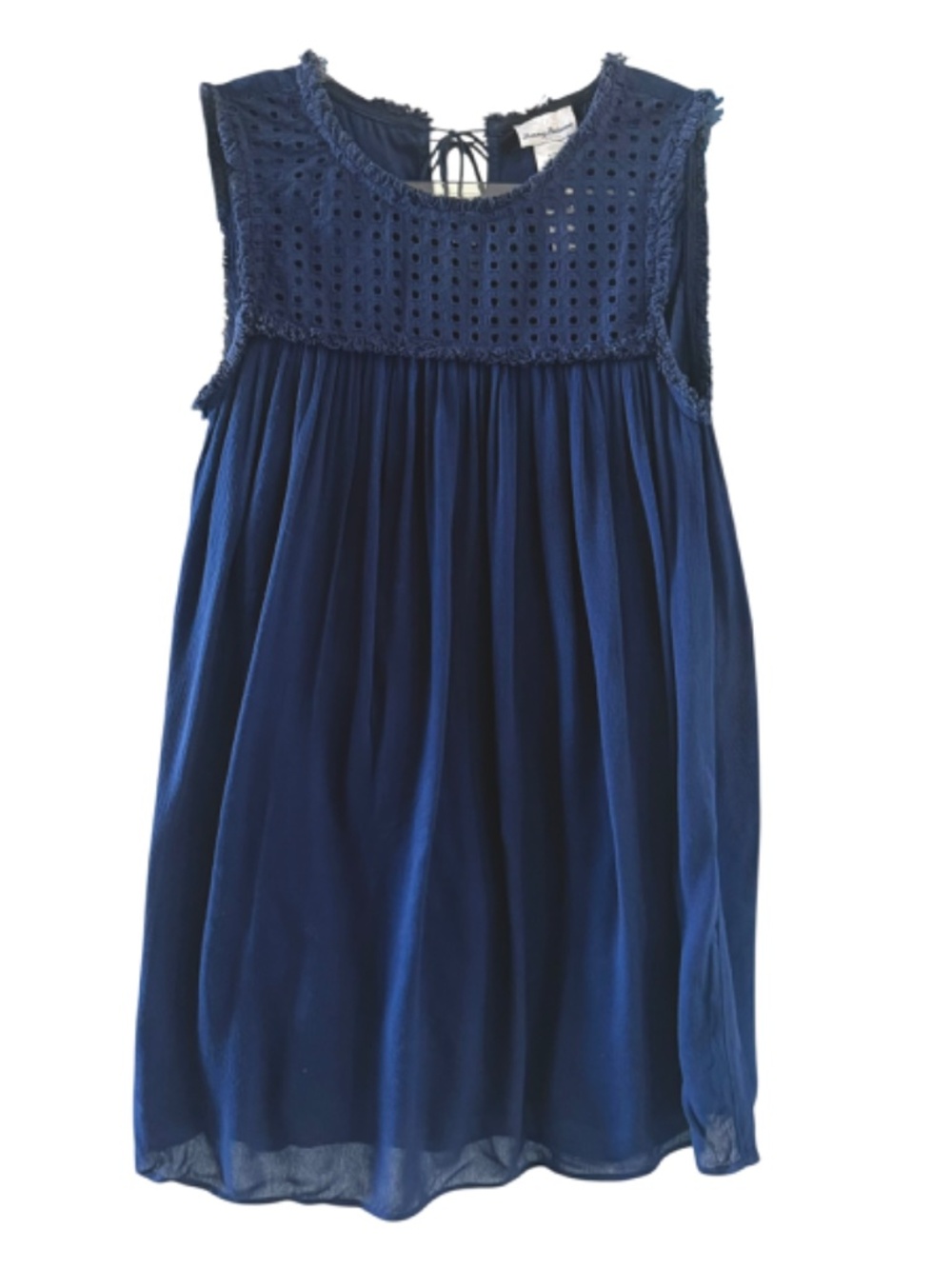 Tommy Bahama Mini Dress Eyelet Yoke Fringe S
